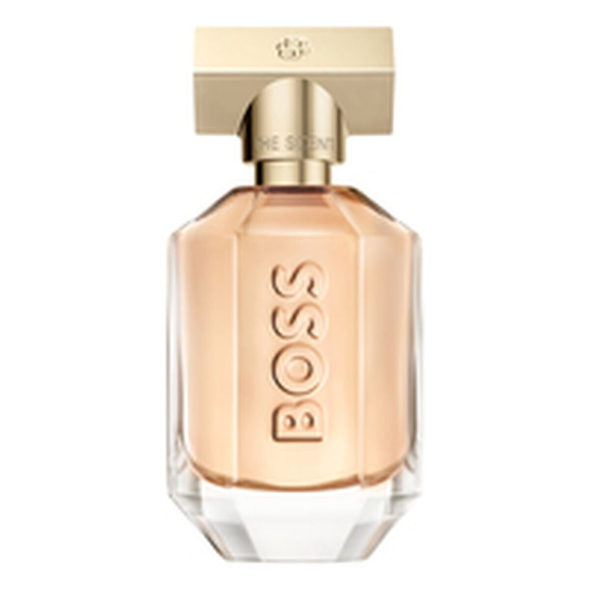 Parfum Unisexe BOSS THE SCENT FOR HER EDP 50 ml avec bouteille élégante et capuchon doré.