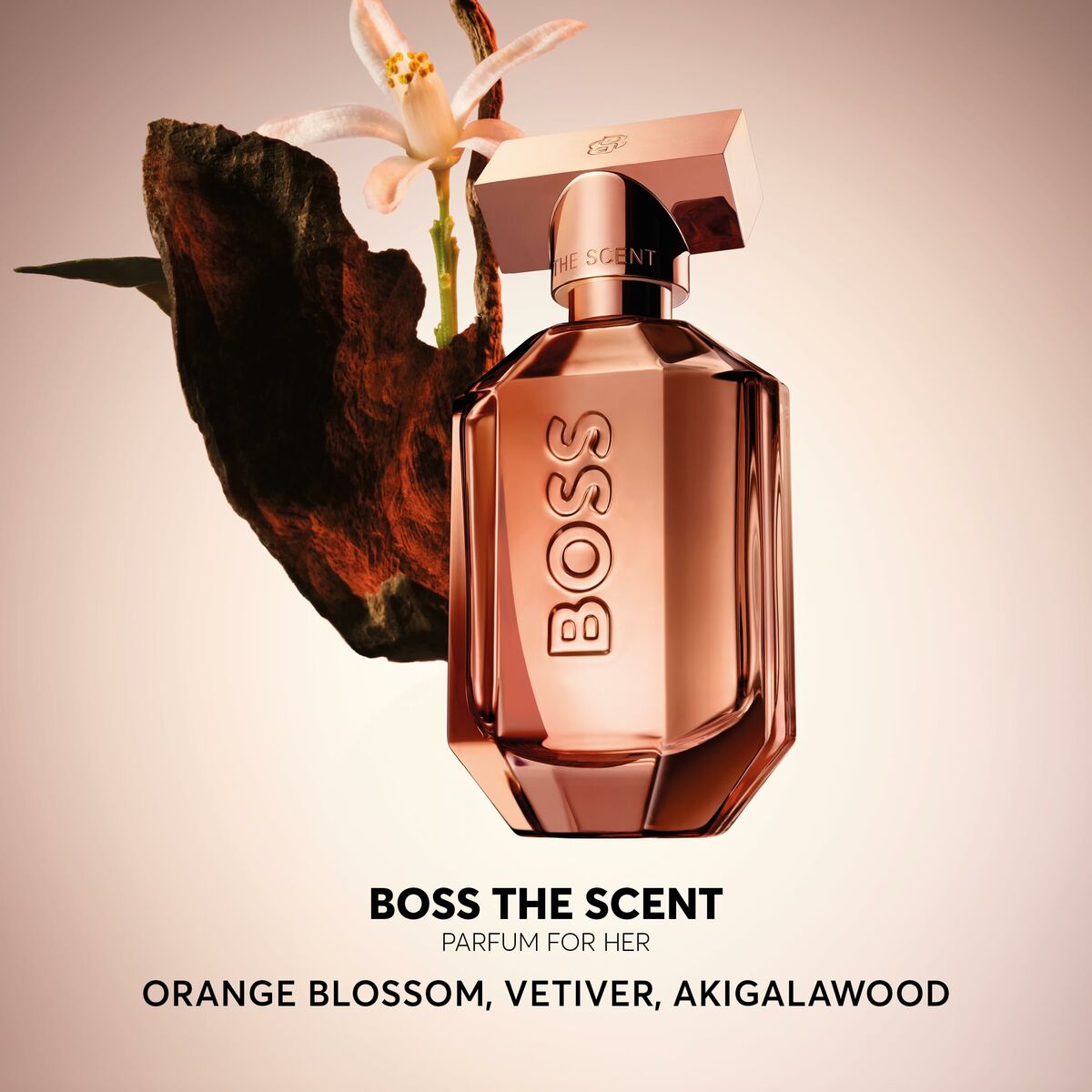Parfum Unisexe Hugo Boss Boss The Scent for Her 50ml, featuring orange blossom, vetiver, and akigalwood.