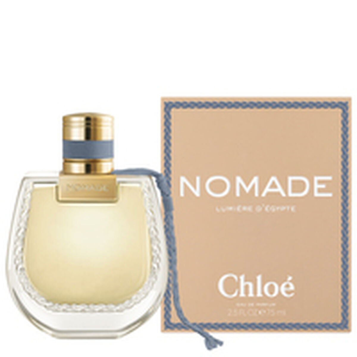 Chloe NOMADE 75 ml perfume bottle and packaging showcasing feminine fragrance design.