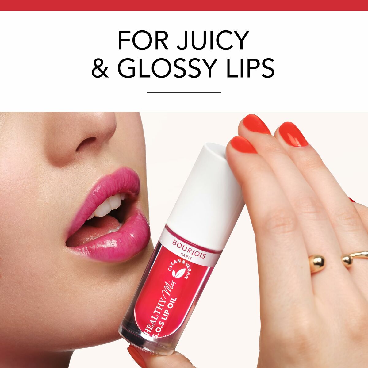 Rouge à lèvres Bourjois HEALTHY MIX S.O.S Nº 03-Straw'bisous pour des lèvres juteuses et brillantes