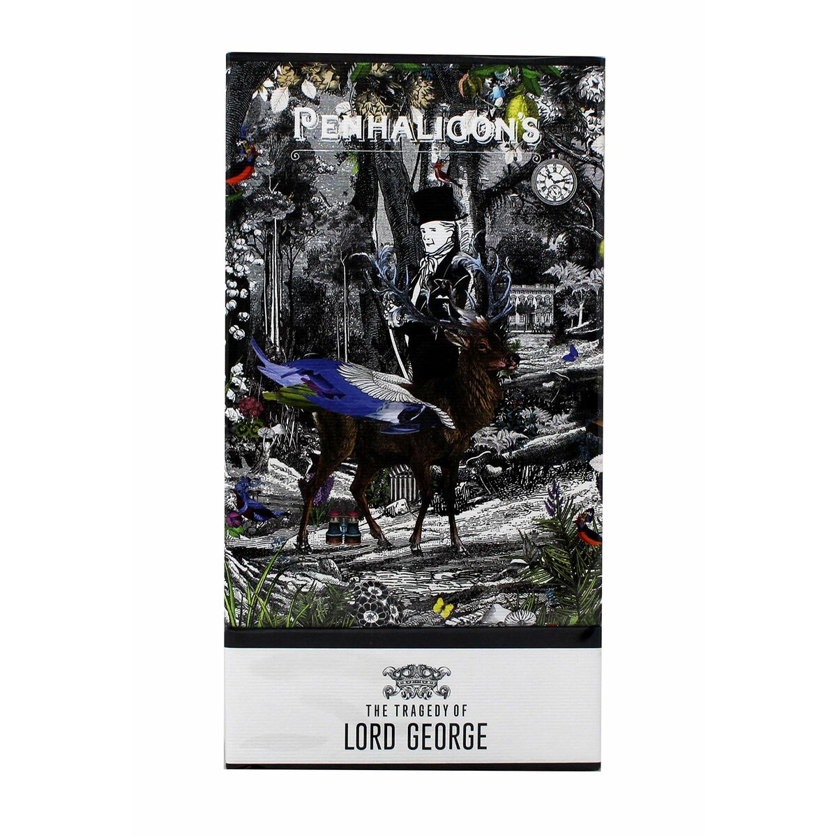Parfum Penhaligon's Lord George packaging with artistic design and vibrant colors.