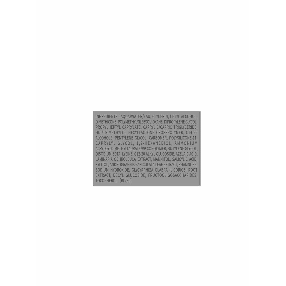 Liste des ingrédients de Crème de jour Bioderma 75 ml comprenant glycerin, dimethicone et plus.
