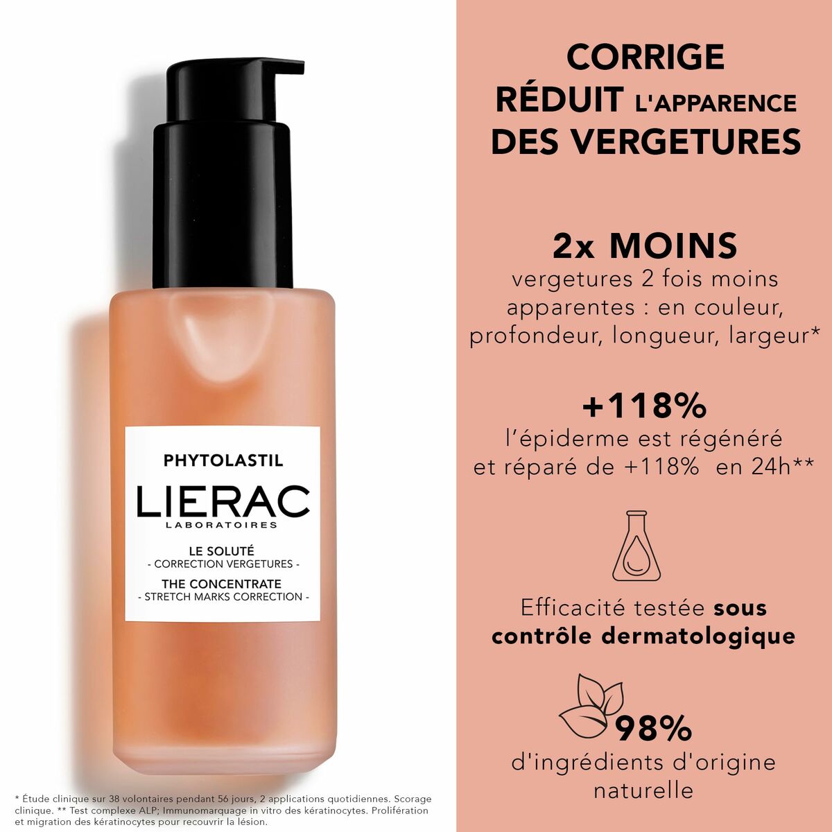 Sérum corporel Lierac PHYTOLASTIL Anti-vergetures 100ml, réduit l'apparence des vergetures avec 98% d'ingrédients naturels.