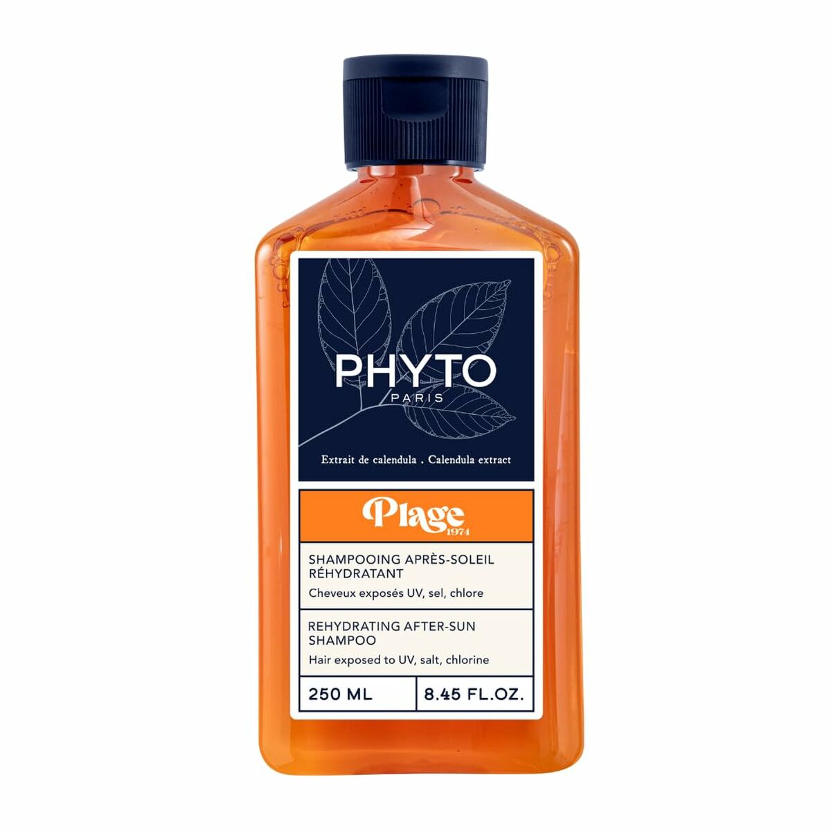 Shampooing Phyto Paris PLAGE 250ml for rehydrating hair exposed to UV, salt, and chlorine after sun exposure.