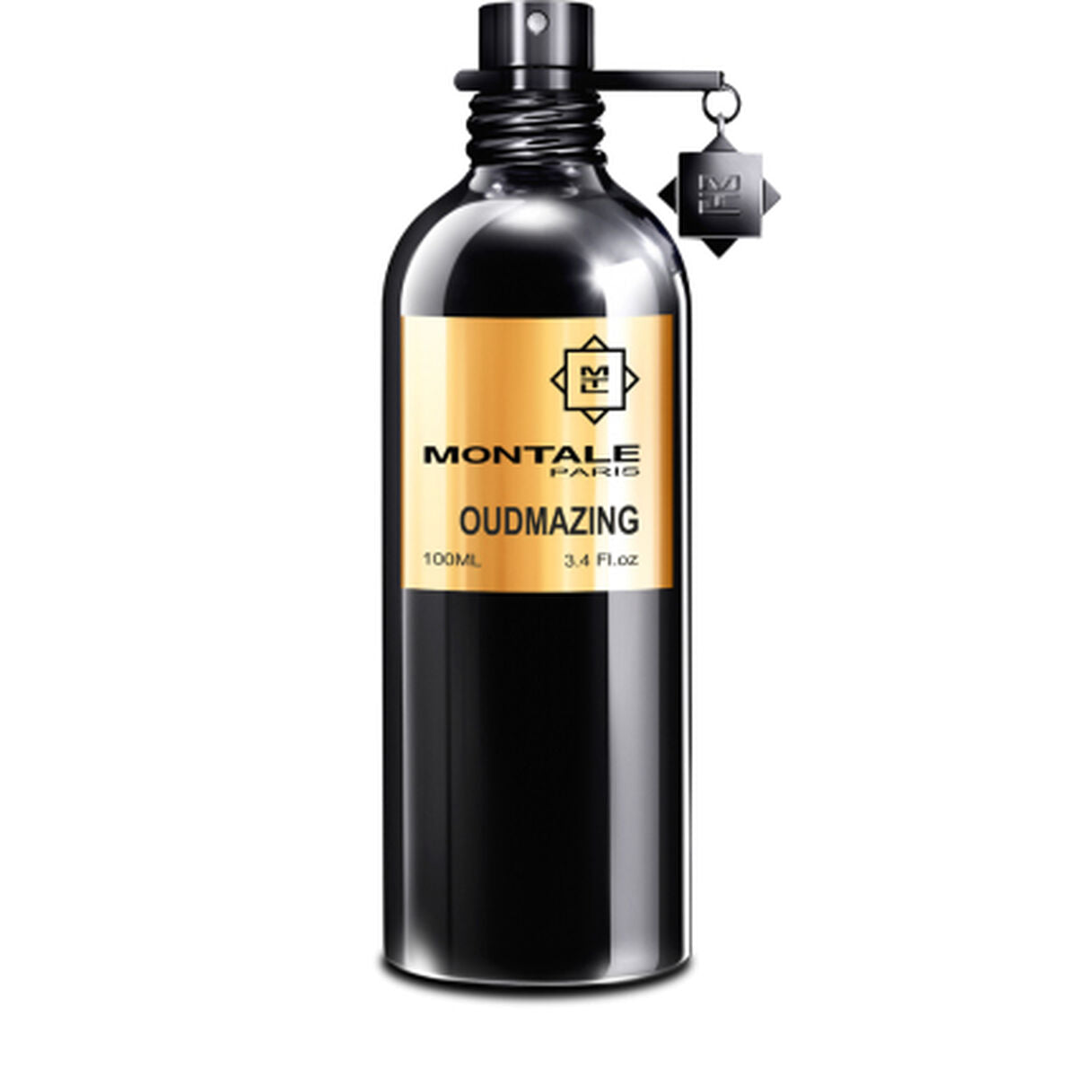 Montale Oudmazing EDP 100ml fragrance bottle with sleek black design and gold accents.