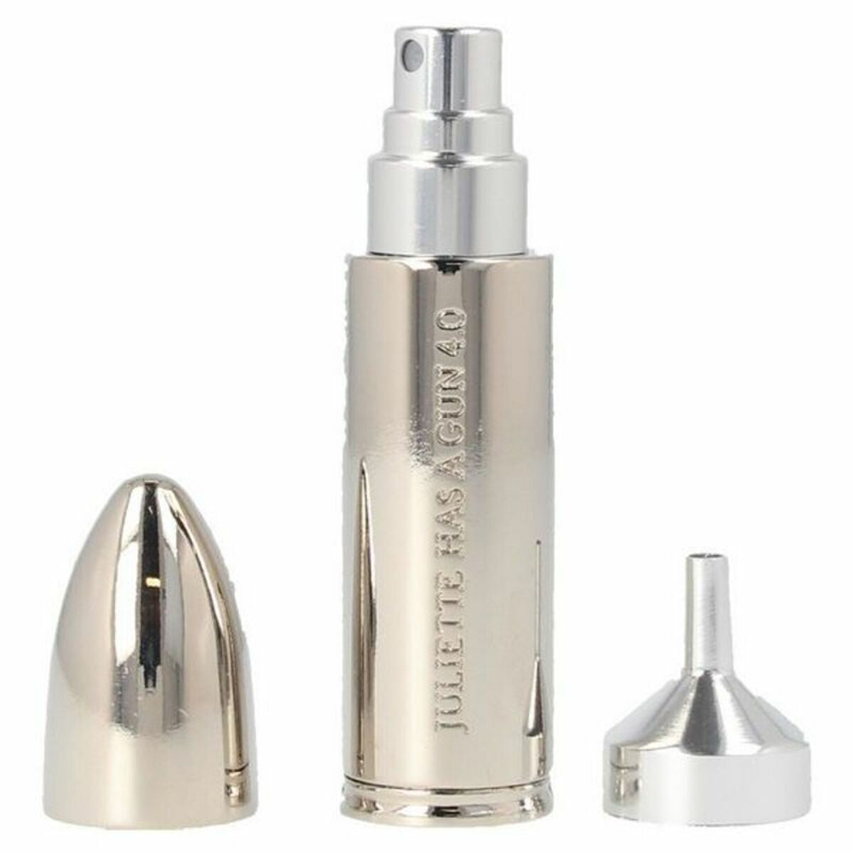 Parfum Femme Juliette Has A Gun U Purse Bullet EDT, 4ml spray bottle with funnel and cap.