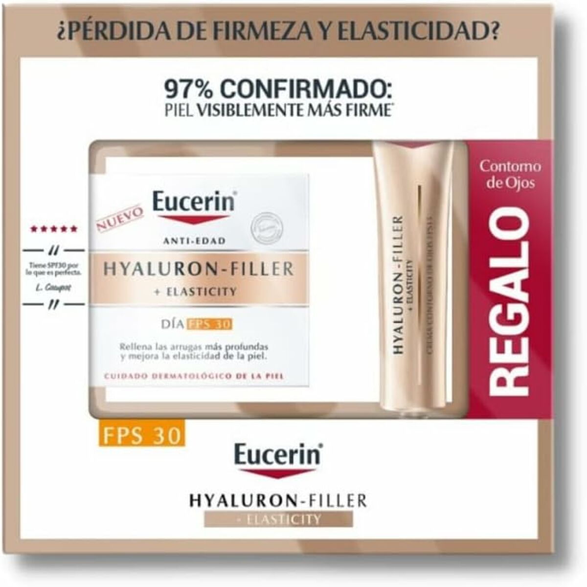 Set de cosmétiques Eucerin HYALURON FILLER avec crème anti-âge et contour des yeux, SPF 30, pour une peau plus ferme.