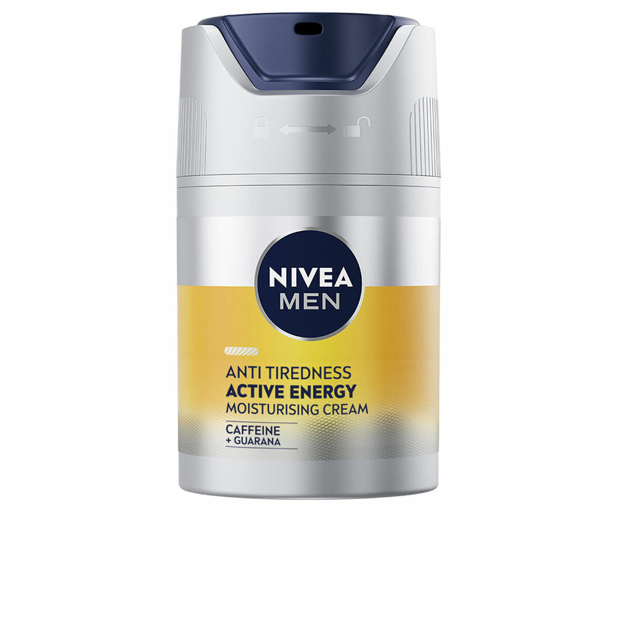 Nivea Men Anti Tiredness Active Energy Moisturising Cream 50 ml with caffeine and guarana for refreshed skin.