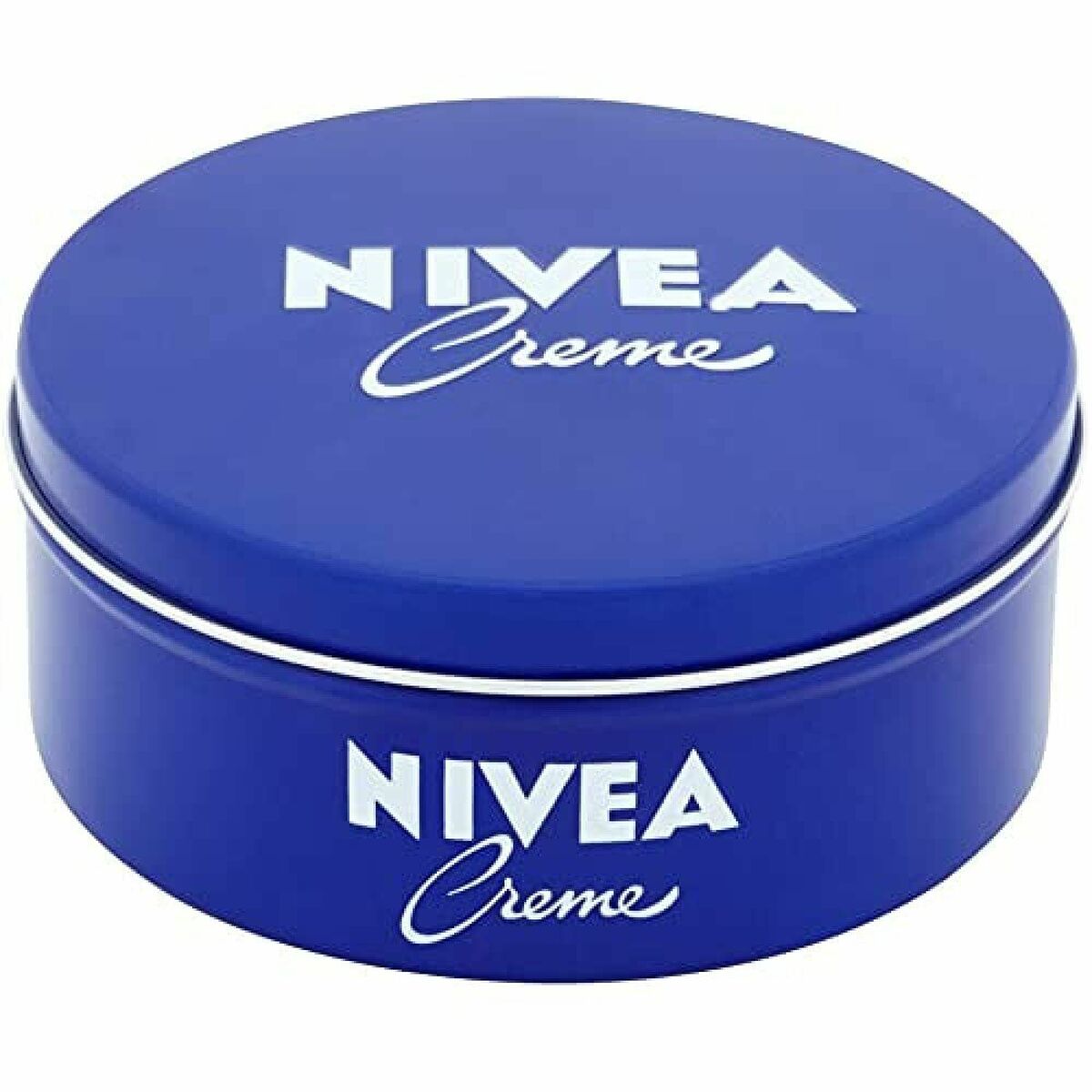 Pot de crème hydratante Nivea 250 ml, design bleu, pour tous les types de peau, unisexe et hautement hydratant.