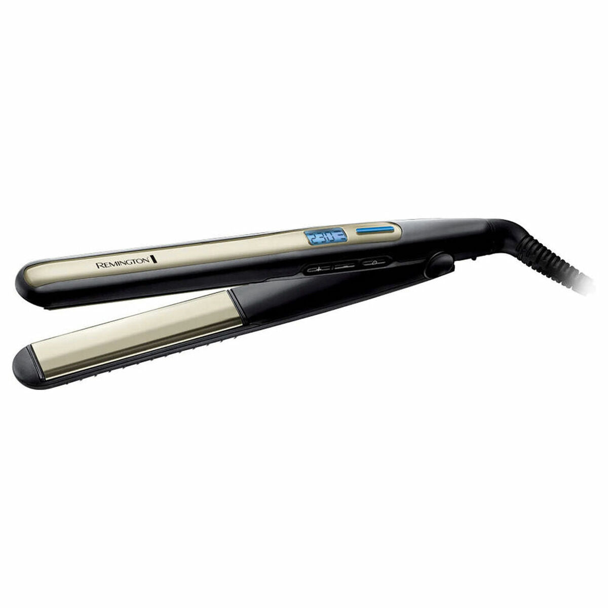 Lisseur à cheveux Remington S6500 avec plaques en céramique, température réglable de 150°C à 230°C.