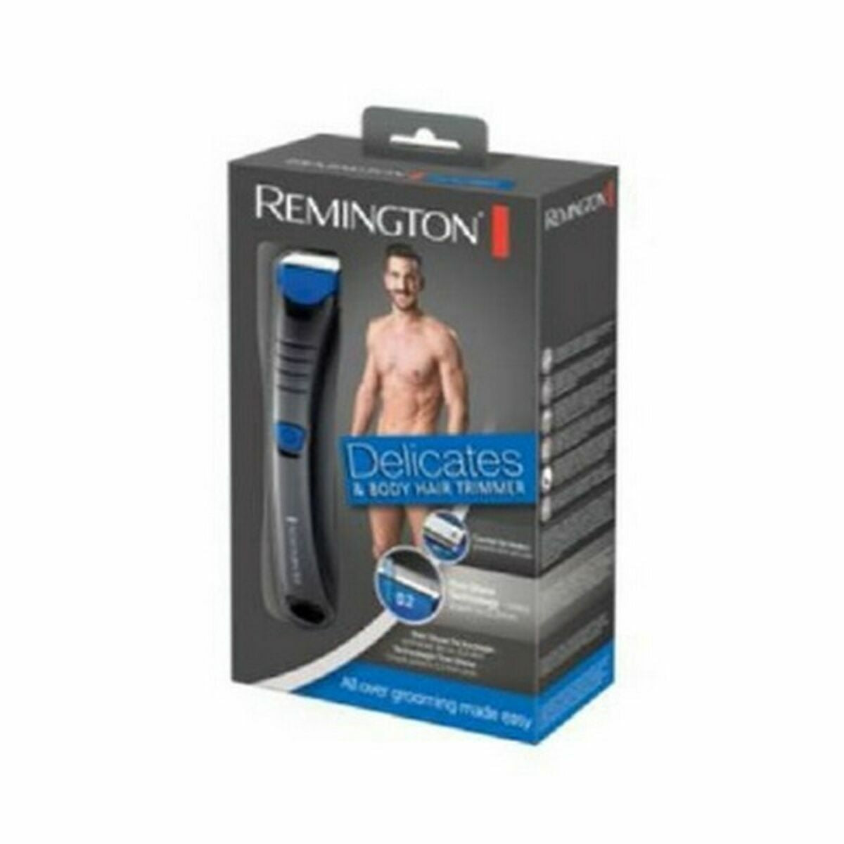 Emballage du coupe sans fil Remington BHT250 pour soins du corps et des cheveux, incluant l'indicateur de chargement.
