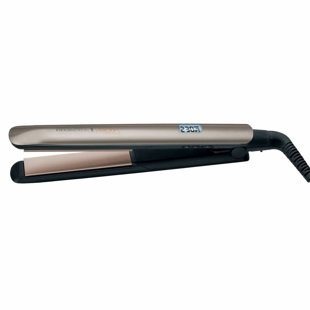 Lisseur à cheveux Remington S8540 Marron Noir avec écran de température, adapté à tous les types de cheveux.
