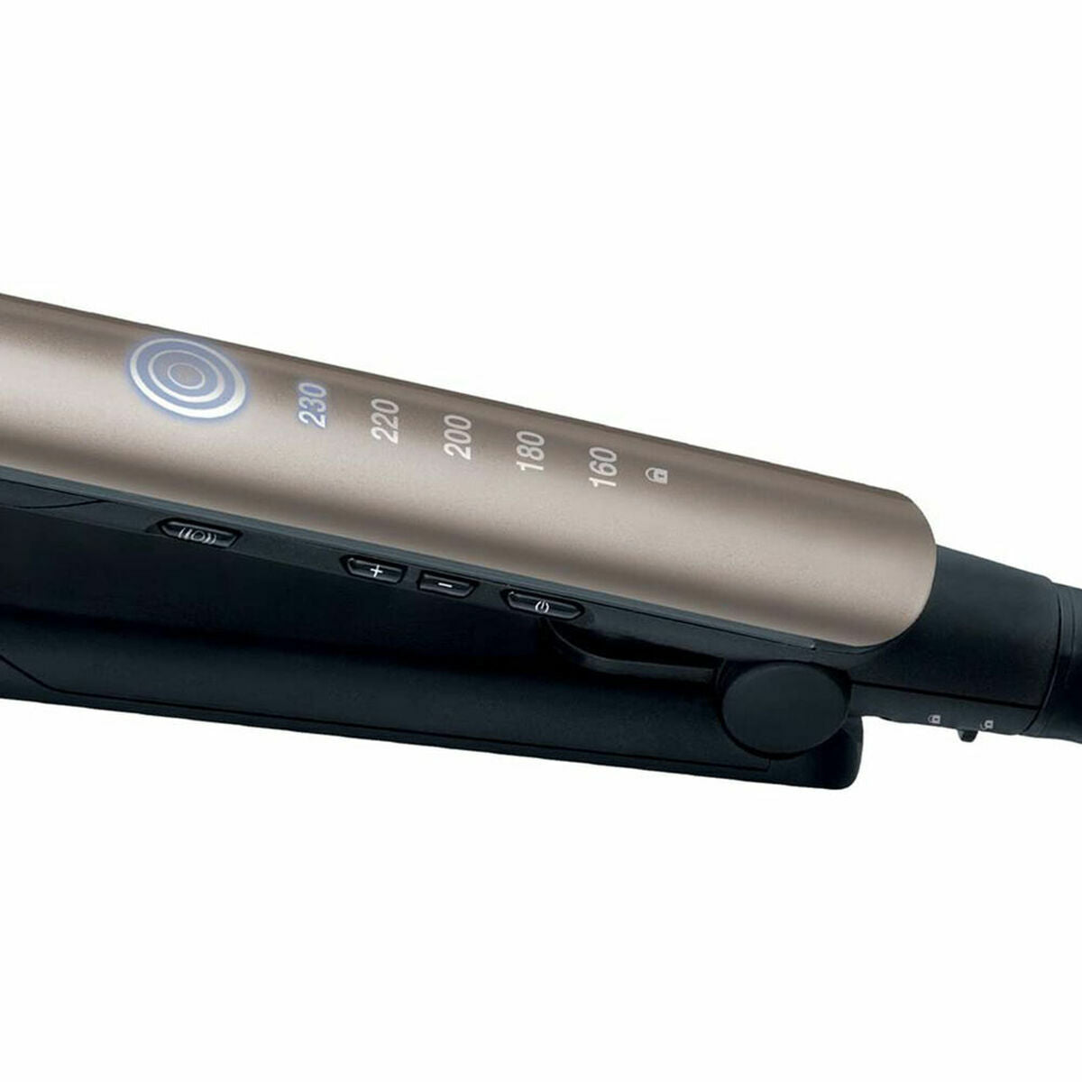 Lisseur à cheveux Remington S8540 Marron Noir avec affichage de température jusqu'à 230 ºC, idéal pour tous types de cheveux.
