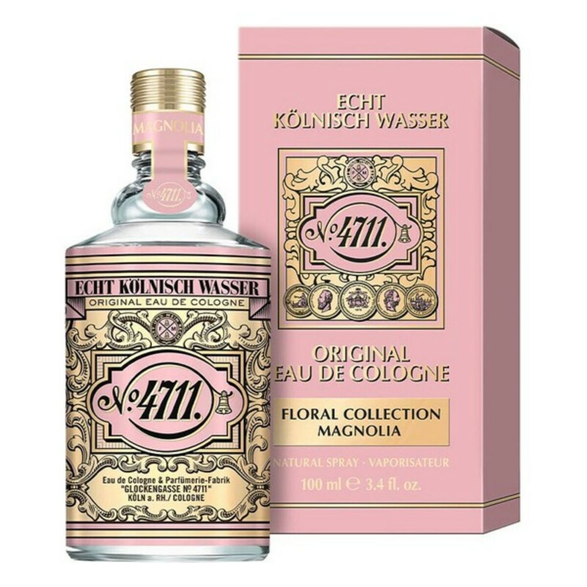 Floral Collection Magnolia EDC 100 ml from 4711 with elegant packaging and bottle design.