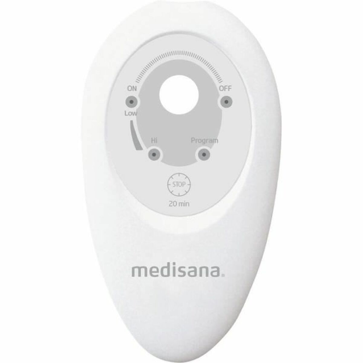 Contrôle du bain moussant Medisana 88379, avec options ON/OFF et programmation de massage.