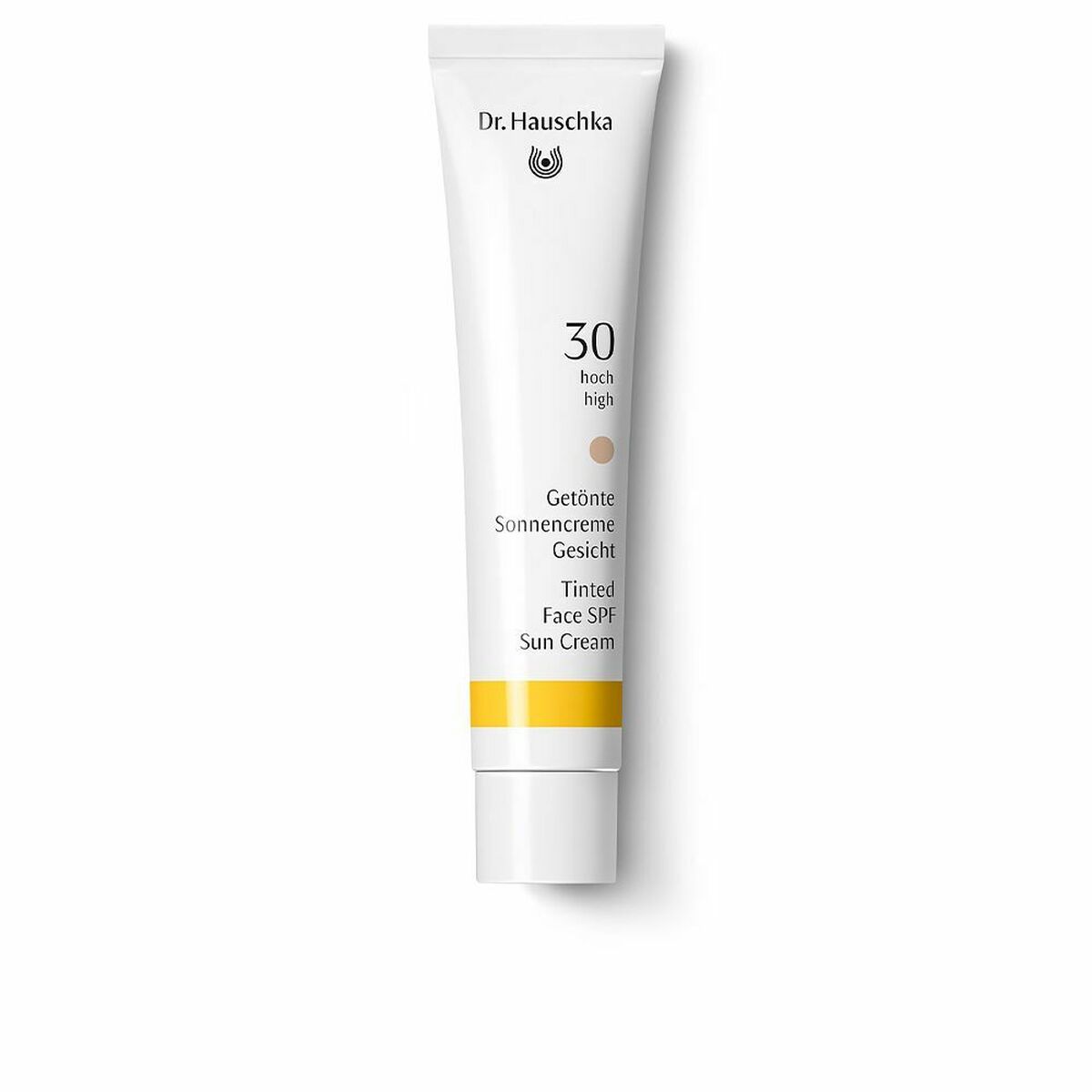 Crème solaire teintée Dr. Hauschka SPF 30 en tube de 40 ml, idéale pour une protection et un bronzage sains.