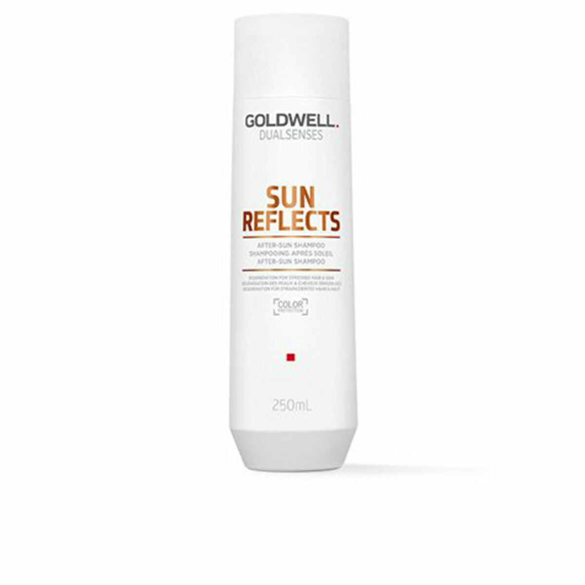Goldwell SUN REFLECTS shampoo bottle 250 ml for all hair types, suitable for unisex use, ideal for sun-damaged hair.