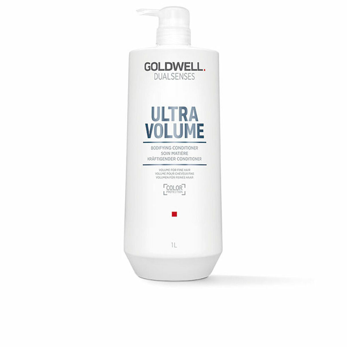 Goldwell Ultra Volume 1L conditioner bottle for volumizing hair treatment, ideal for unisex use.