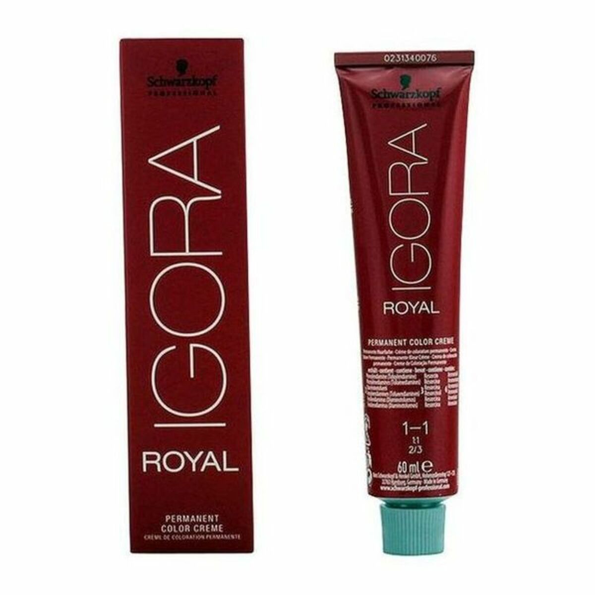 Igora Royal Schwarzkopf ammonia-free hair dye tube and box 60 ml, shade 1-1, 9.0 light blonde, 8.0 blonde color.