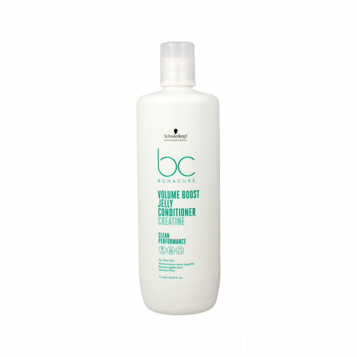 Conditionneur Fortifiant Schwarzkopf BC Volume Boost 1L, après-shampooing végane pour cheveux fins et sans volume.