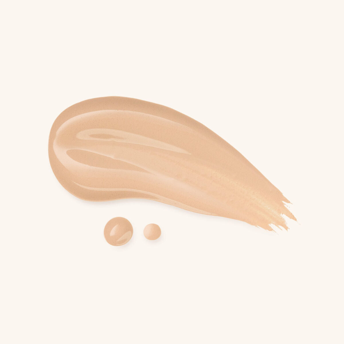Échantillon de base de maquillage liquide Catrice Nude Drop beige, montrant une texture fluide et naturelle.