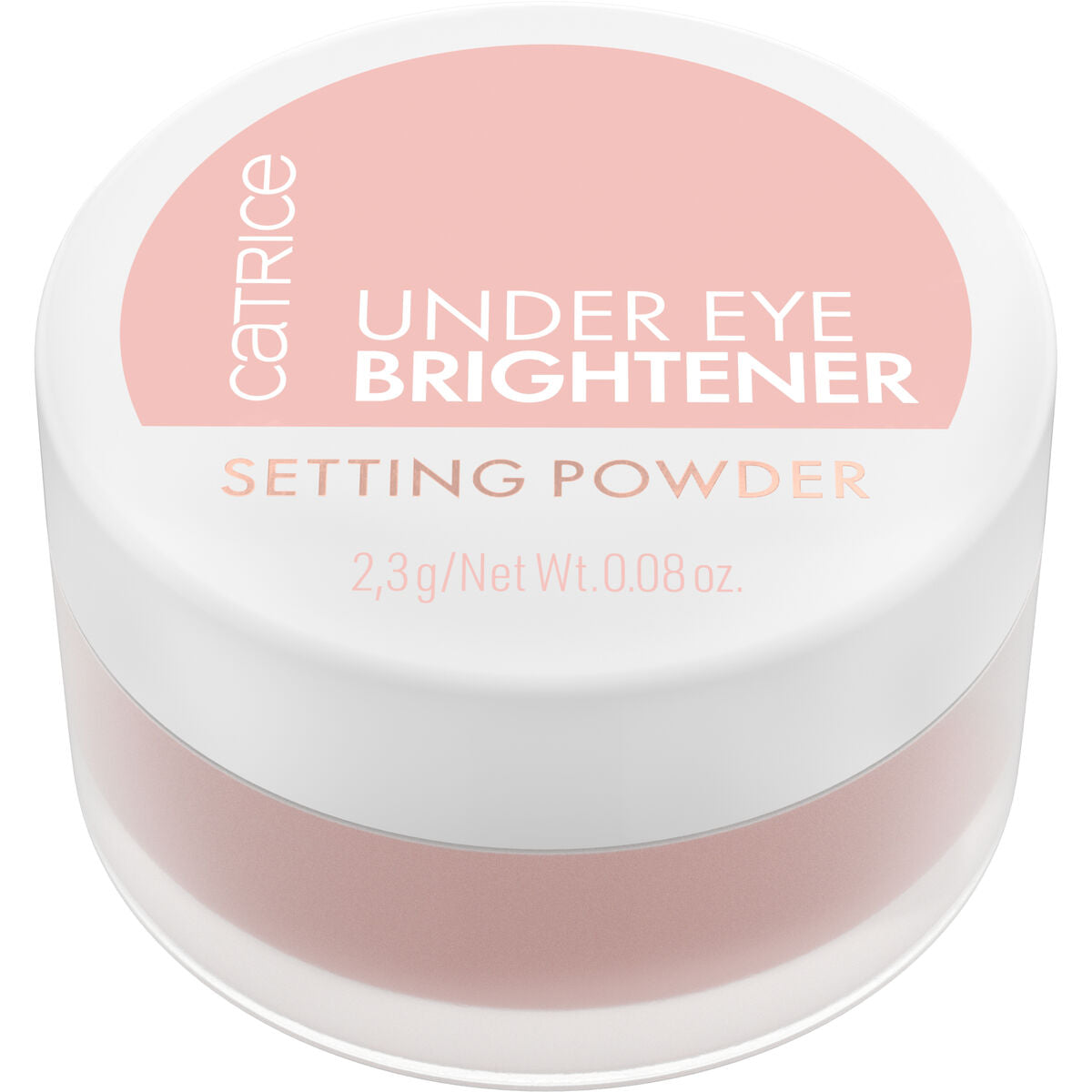 Catrice Under Eye Brightener setting powder in a compact jar for enhanced beauty and a radiant look.