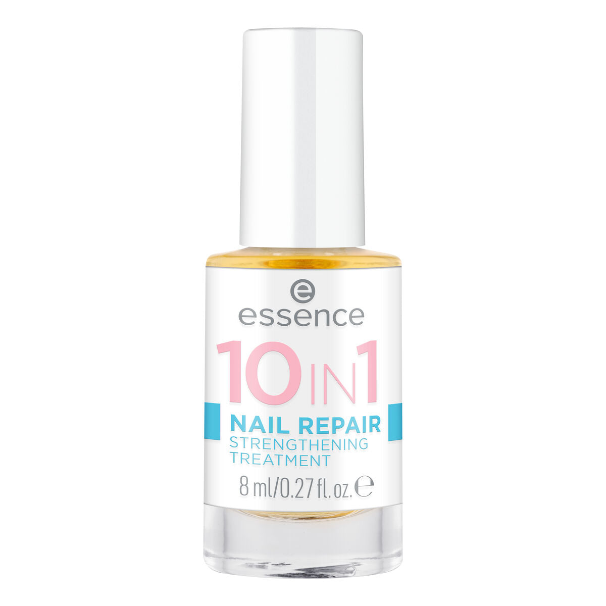 Essence 10in1 Nail Repair strengthening treatment in bottle, 8ml, for healthy and resilient nails.