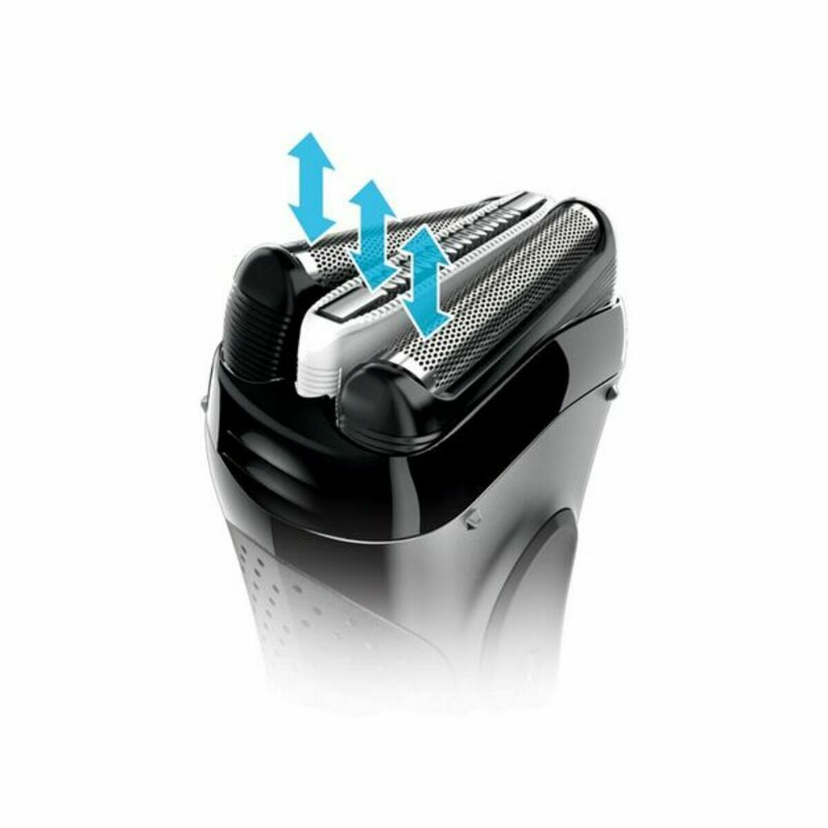 Rasoir électrique Braun Series 3 3000S avec têtes de rasage mobiles pour un confort optimal.