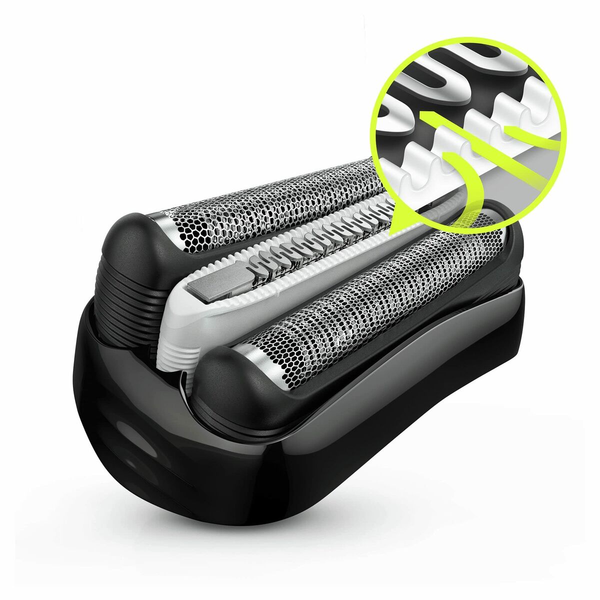 Rasoir électrique Braun Series 3 3000S avec têtes de rasage haute performance, coloris noir, design élégant et efficace.