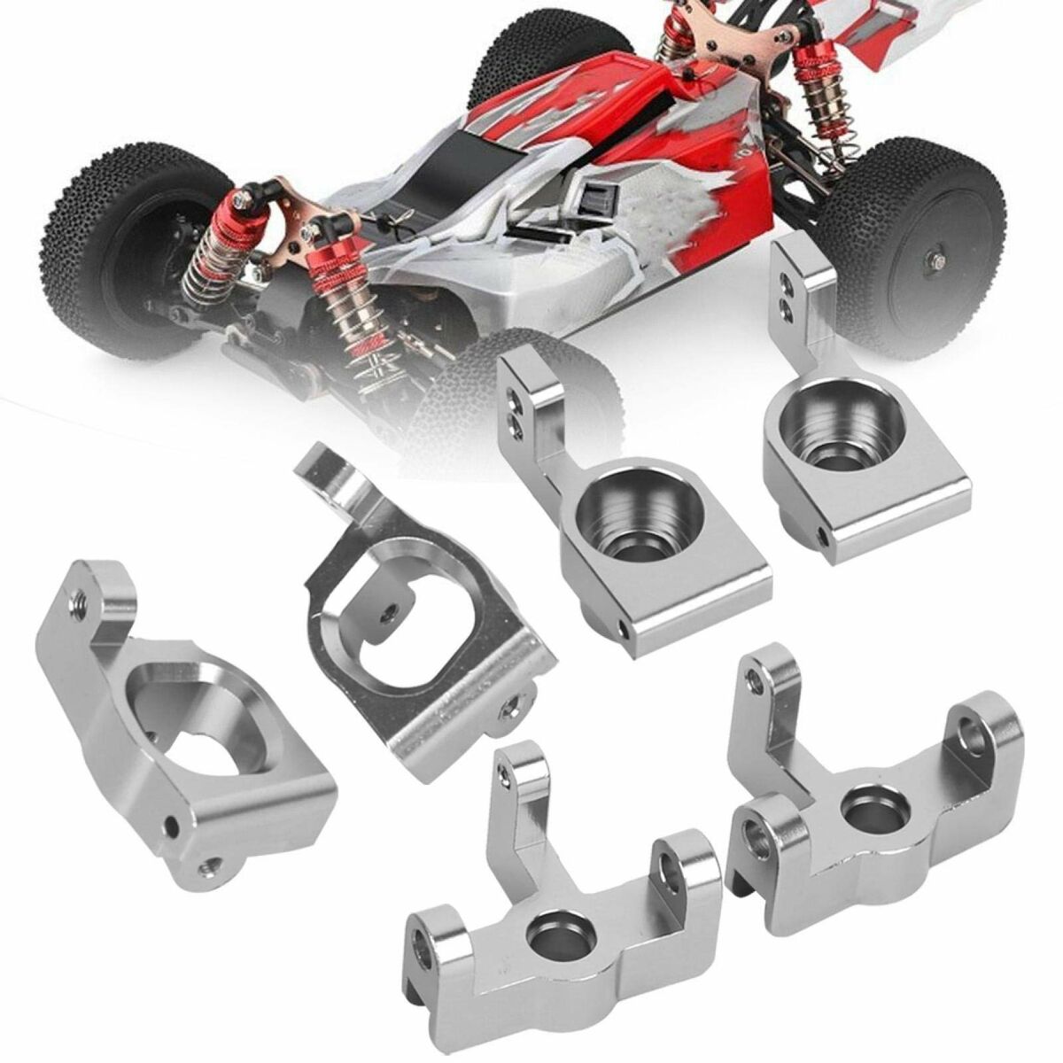 Paire de pièces en aluminium pour voiture télécommandée, adaptables et robustes pour améliorer la performance.