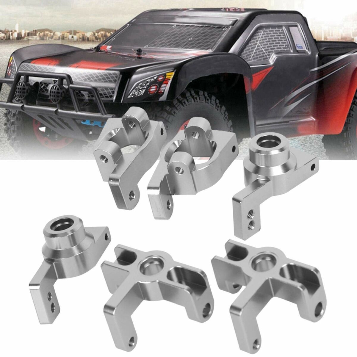 Kit de pièces en aluminium pour voiture RC, comprenant plusieurs supports et fixations, parfait pour améliorer la performance.
