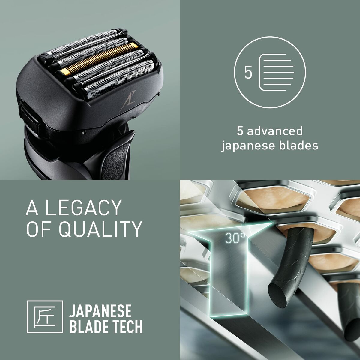 Peignoir de bain Panasonic ES-LS9A-K803 featuring 5 advanced Japanese blades for superior grooming.