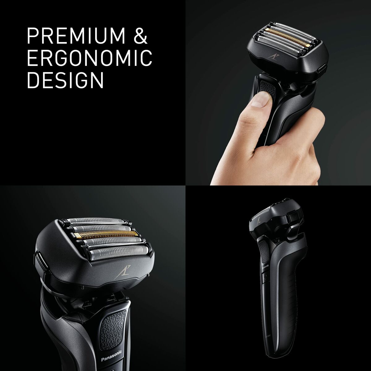 Montage du peignoir de bain Panasonic ES-LS9A-K803 mettant en avant son design premium et ergonomique.
