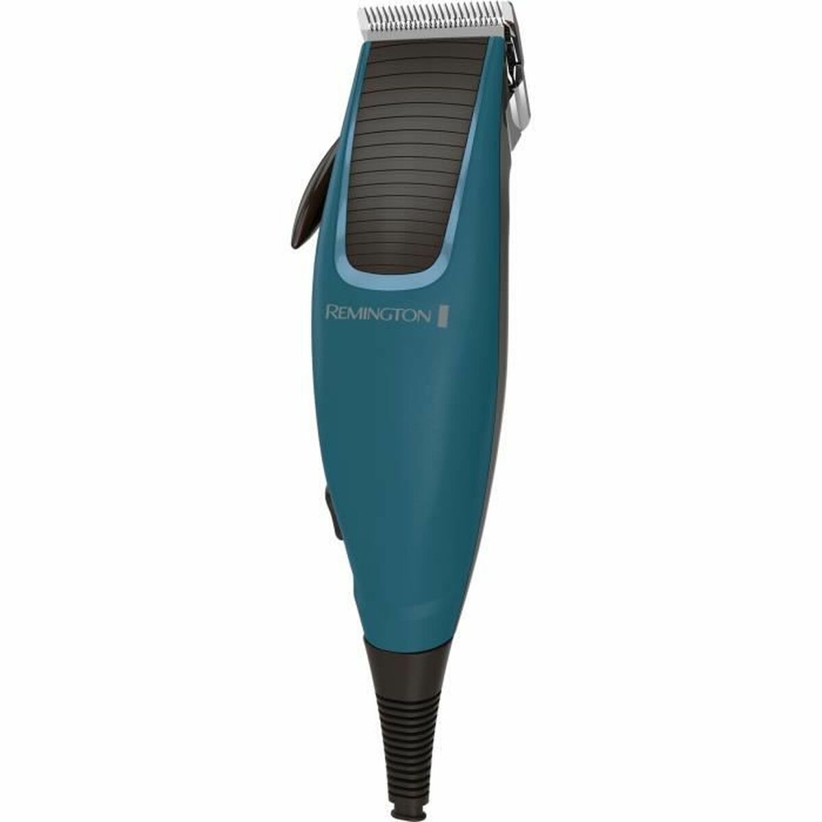Tondeuse à cheveux Remington HC5020 en turquoise, design ergonomique et en acier inoxydable, idéale pour des soins esthétiques.
