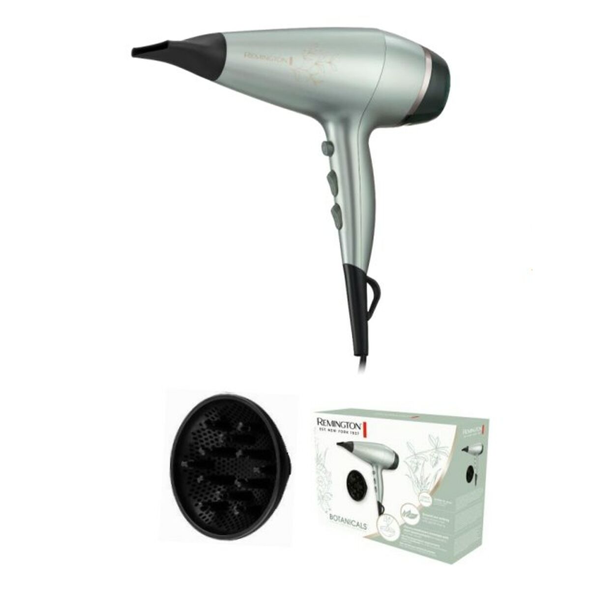 Sèche-cheveux Remington AC5860 2300 W avec diffuseur et emballage, finition élégante et câble de 3 m.