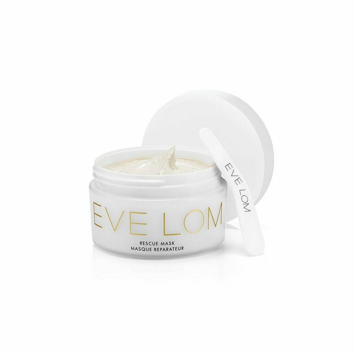 Masque nettoyant et régénérant Eve Lom 0028_7880 en pot blanc de 100 ml, idéal pour tous types de peau.