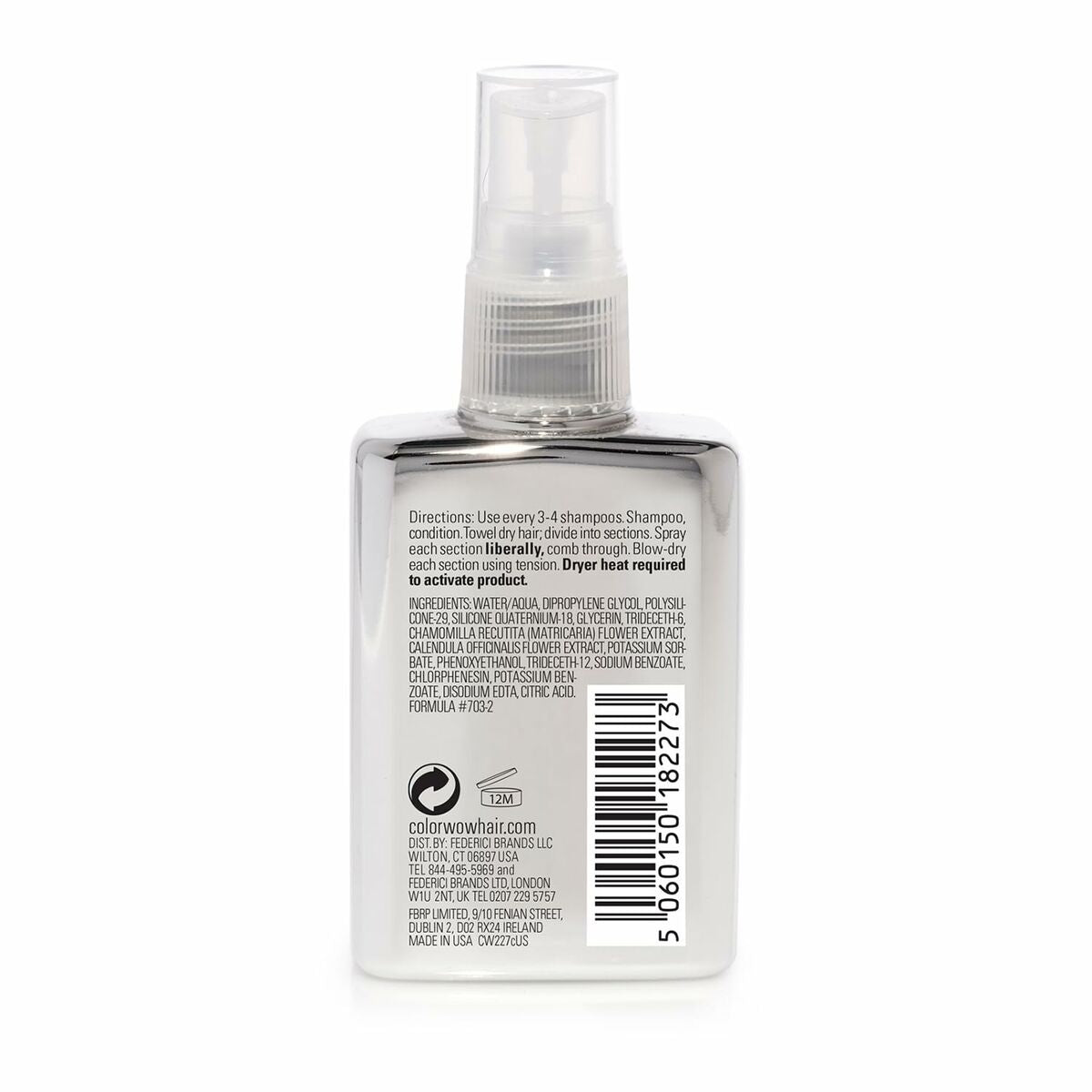 Masque Color Wow DREAM COAT 50ml bottle back view with product instructions and ingredients.