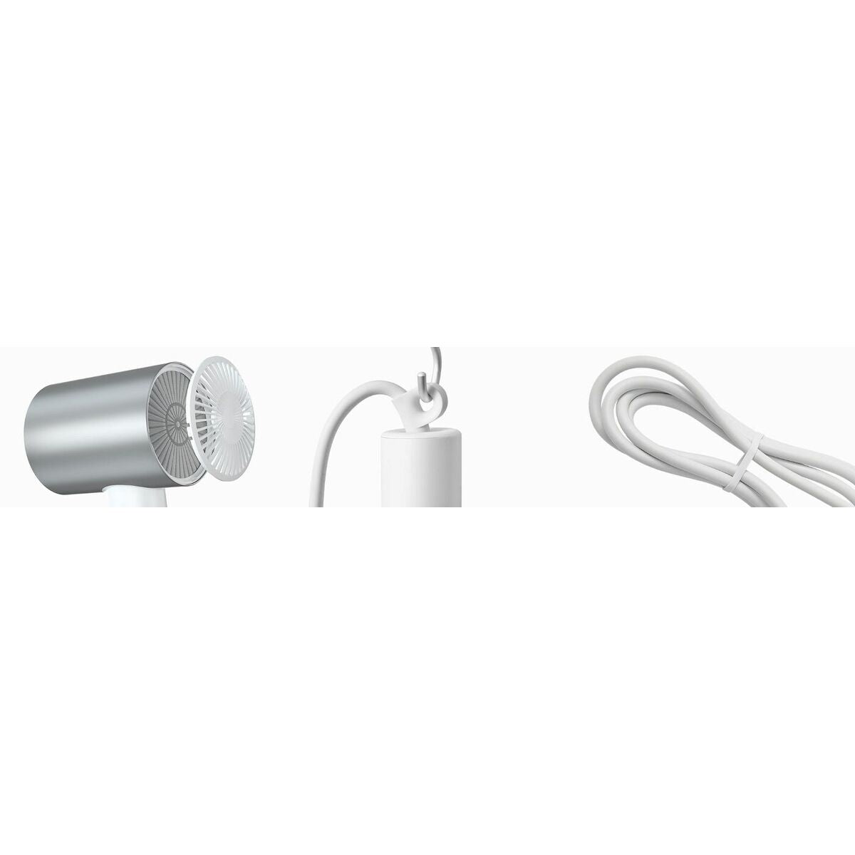 Sèche-cheveux Xiaomi IONIC HDRYER H500 avec câble et embout, design moderne en blanc et argent.