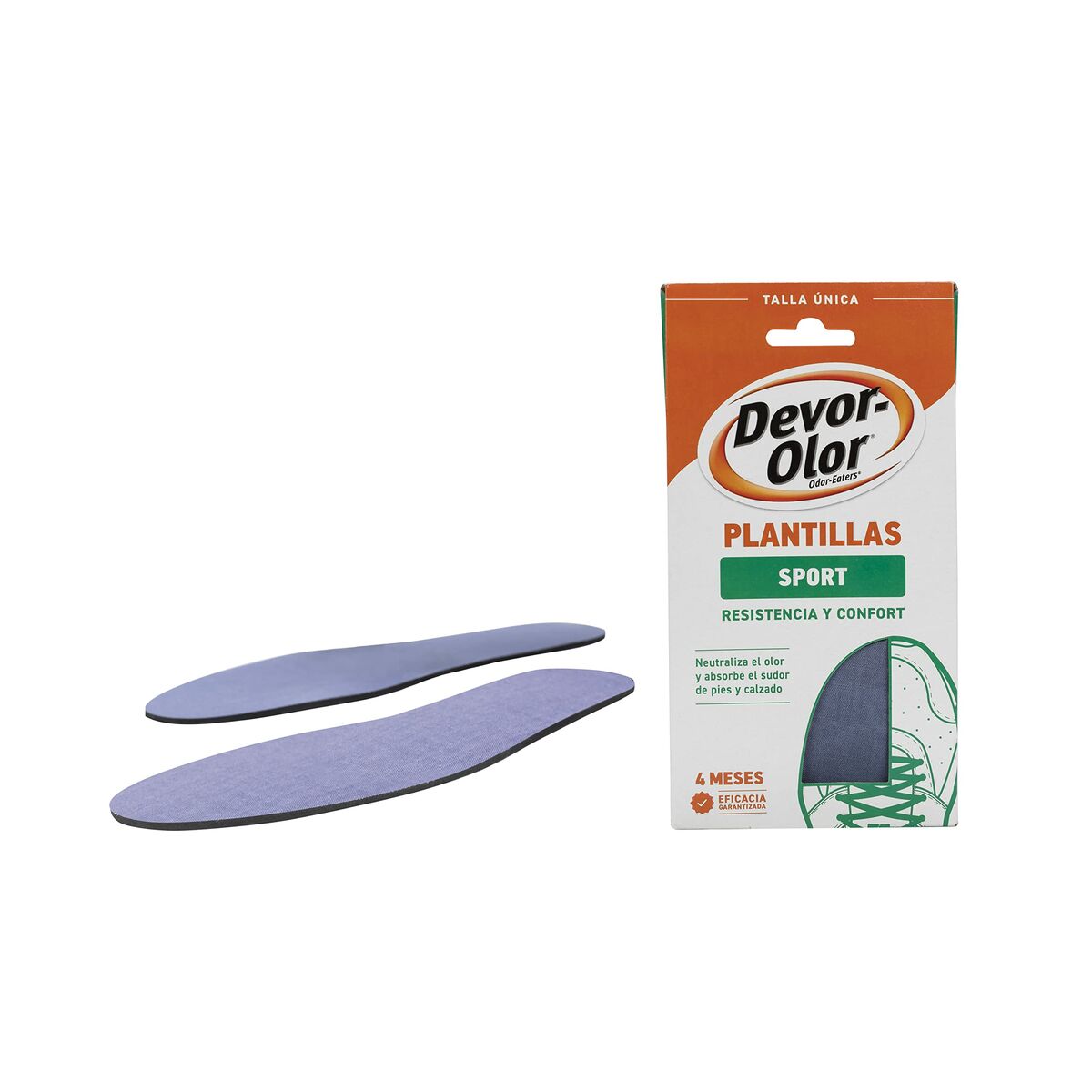 Semelles Devor-Olor Plantillas Sport pour confort et résistance, taille unique, emballage inclus.