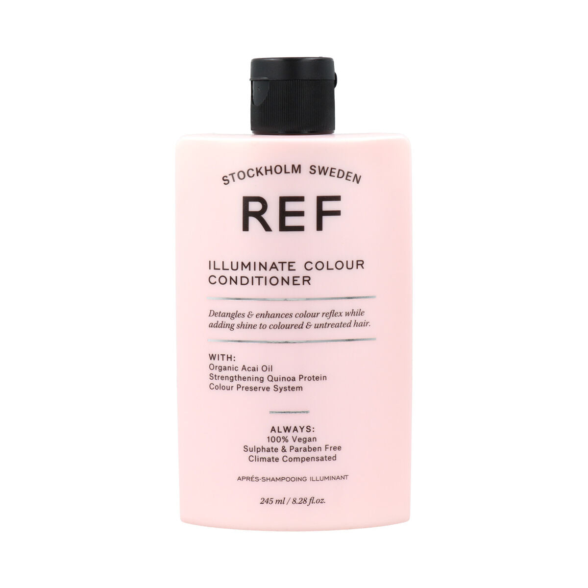 REF Illuminate Colour Conditioner 245 ml, vegan hair care, sulfate and paraben free, enhances color and shine.