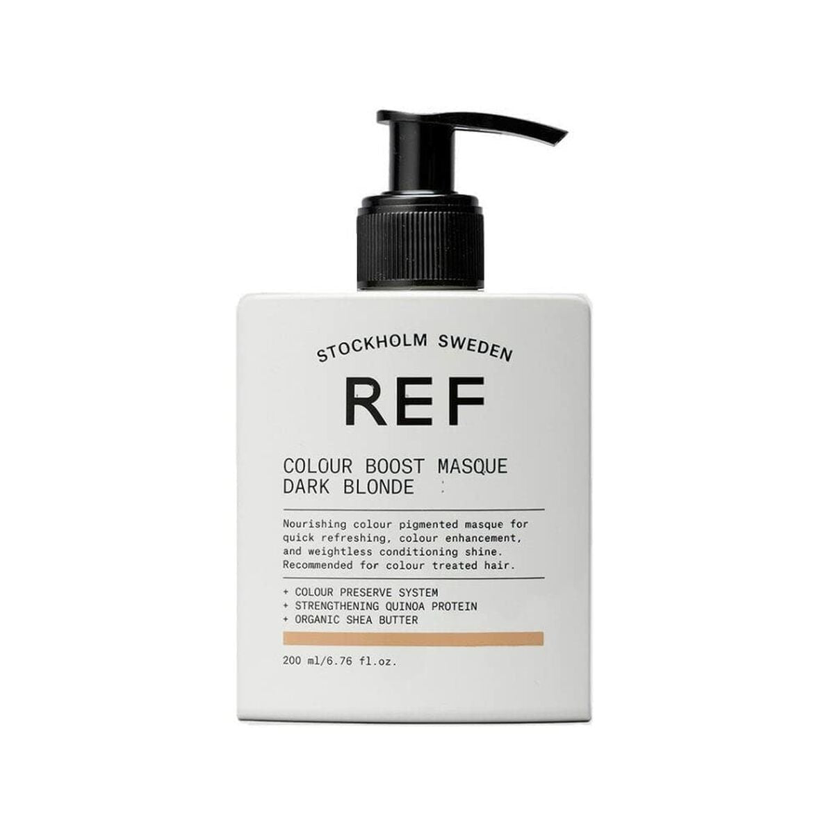 Masque REF COLOUR BOOST DARK BLONDE 200 ml, vegan hair care product for color treatment and shine.