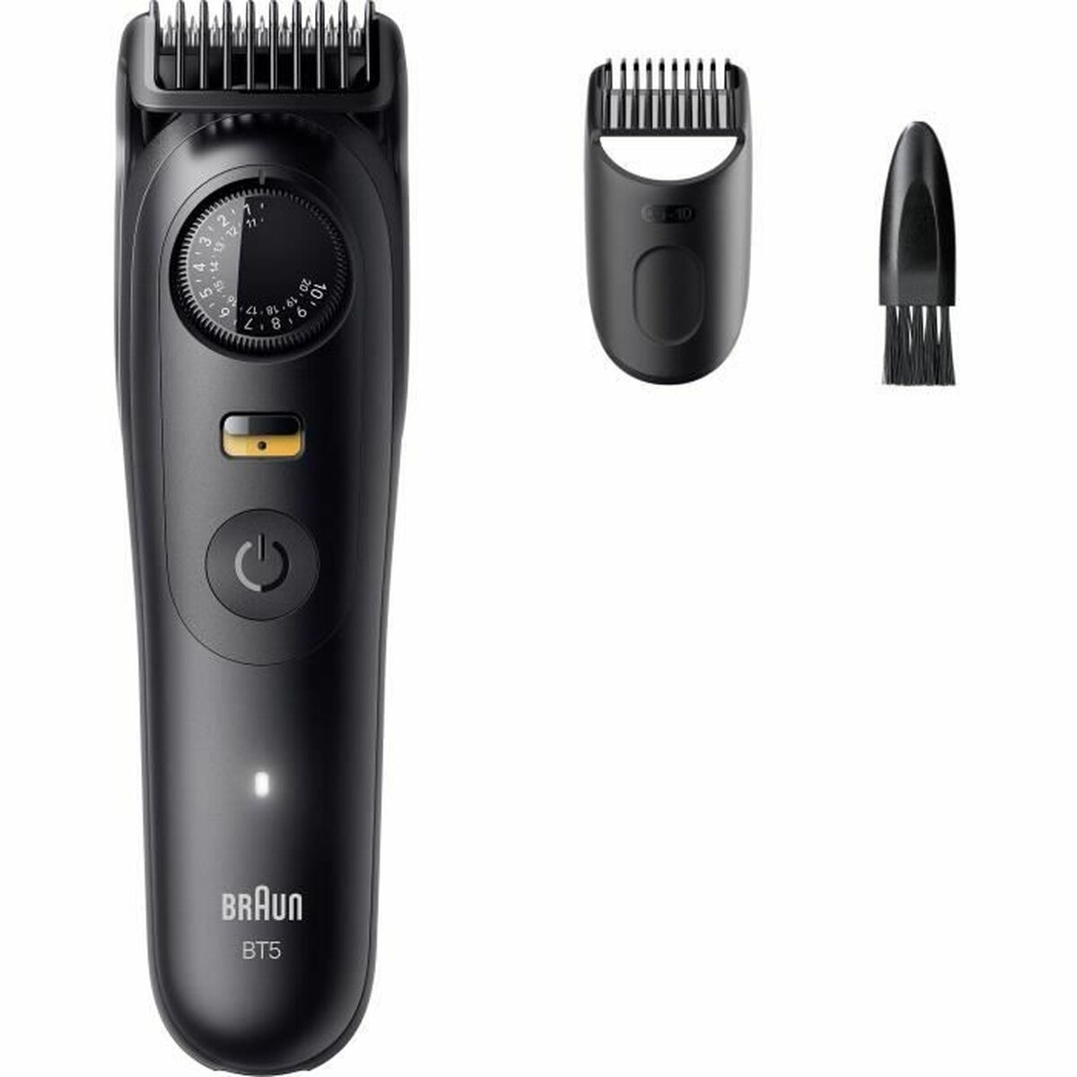 Tondeuse Braun BT5500 S5 avec peigne et brosse, idéale pour un rasage précis et confortable pour hommes.