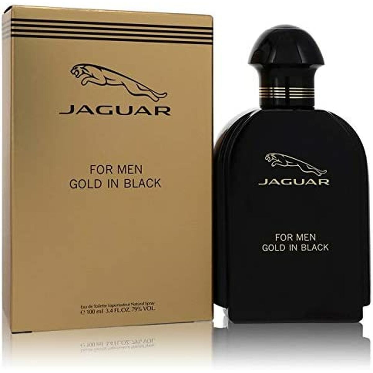 Parfum Homme Jaguar EDT Gold in Black 100ml, parfum pour homme, boîte et flacon élégants.