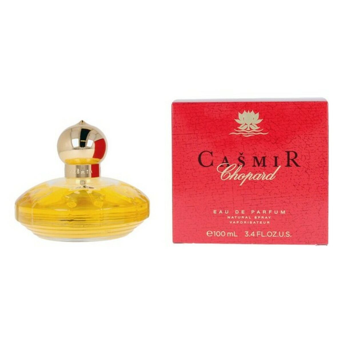 Parfum femme Chopard Casmir EDP 100 ml avec boîte rouge, exhalant élégance et féminité.