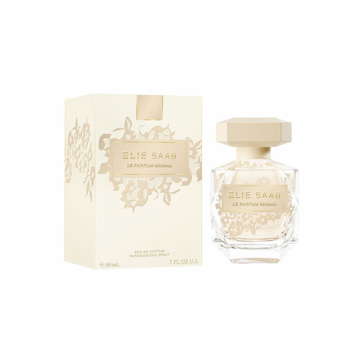 Elie Saab Le Parfum Bridal 90ml Eau de Parfum for women, presented in an elegant box and bottle.