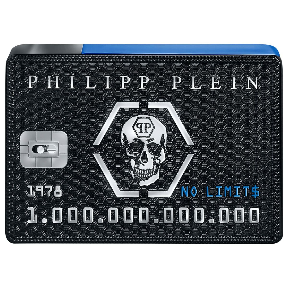 Philipp Plein card featuring skull design with 'No Limit$' and 1978 branding.
