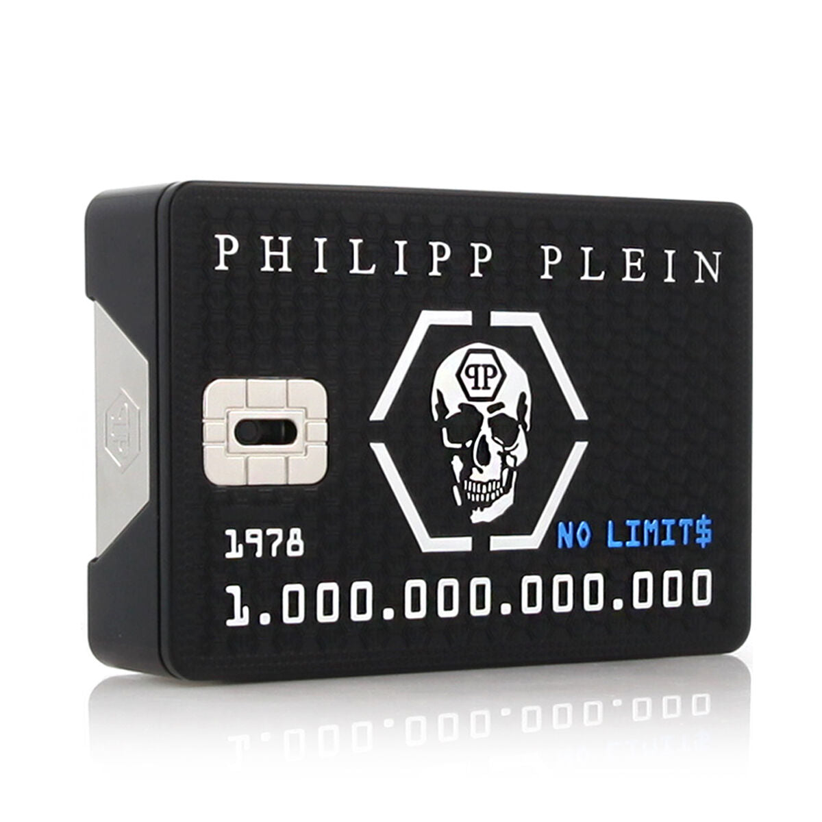Parfum Homme PHILIPP PLEIN No Limit$ Super Fre$h packaging featuring a skull design and bold typography.