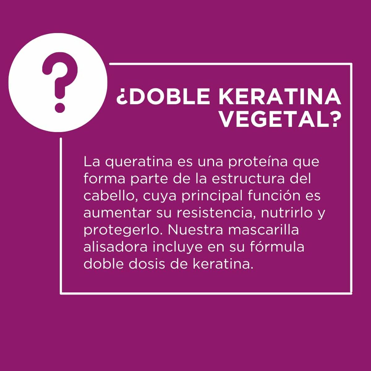 Question about double plant keratin benefits for hair; highlights protein for hair structure and nourishment.