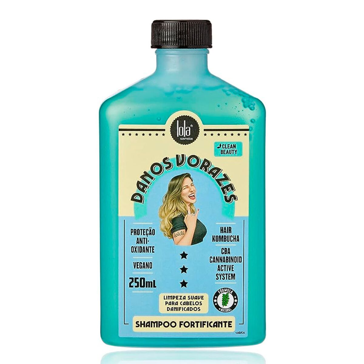 Shampooing Fortifiant Lola Cosmetics Voracious Damage in 250ml for strong, healthy hair with antioxidant and vegan benefits.