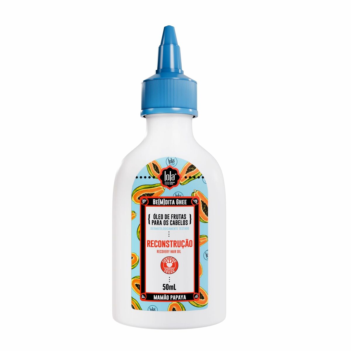 Bouteille de 50ml de l'huile de fruits pour cheveux Lola Cosmetics, reconstruit avec de la papaye.